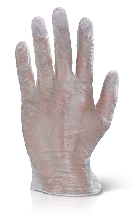 Vinyl Disp Gloves Pf Clear Med